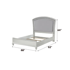 Maverick Fabric & Platinum Finish CAL. King Bed