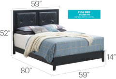 Elegant Transitional Black Full Bed Frame