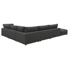 Rhette Charcoal 6-piece Upholstered Sectional with Reversible Cushions