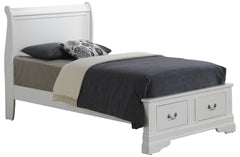 Classic Twin Storage Bed In Elegant White