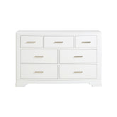 Modern White Finish Dresser with 7-Drawers Smooth Glides Transitional Bedroom Furniture 1pc Storage Cabinet