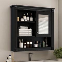 32'' Bathroom Wall Cabinet with Mirror, Wall Mounted Medicine Cabinet with 4 Shelves, Mirrored Door Over Toilet Storage Cabinet& Adjustable Shelves