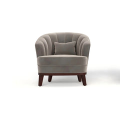Ava Upholstered Barrel Accent Chair, Grey