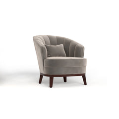 Ava Upholstered Barrel Accent Chair, Grey