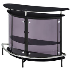 Strick & Bolton Black Freestanding Glass Top Home Bar Wine Cabinet