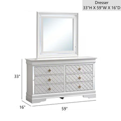 Verona G6735-D Dresser(Without Mirror), Pearl White
