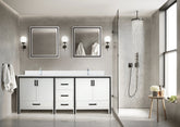 White Double Bath Vanity 84 in. W x 22 in. D