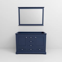 Navy Blue Double Bath Vanity 48 in. W x 22 in. D, and 46 in. Mirror