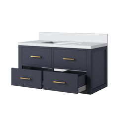 Blue Single Bath Vanity 36 in. W x 22 in. D, with Cultured Marble Top
