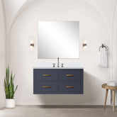 Blue Single Bath Vanity 36 in. W x 22 in. D, with Cultured Marble Top