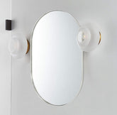 Silver 20 x 33 Inch Metal Oval Mirror