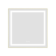 30 x 30 Inch LED Bathroom Mirror with Front and Backlight, Wall Mounted Vanity Mirror with Aluminum Frame, Anti-Fog, Memory, 3 Colors, Stepless Dimmable