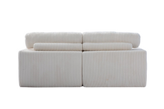 Double Chaise Lounge Chair Indoor,Oversized Upholstered Sleeper Cloud Couch,Deep Seat Luxury Sofa Bed,Sectional Sofa Chaise Love-seat,Corduroy Reading Chair for Living Room,No Assembly Required,White