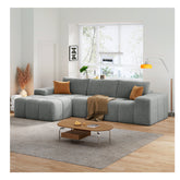 L-shaped modular combination sofa, no assembly required, deep seat sofa with 3 cushions, soft fabric upholstery, suitable for modern lounge chairs in living rooms and bedrooms