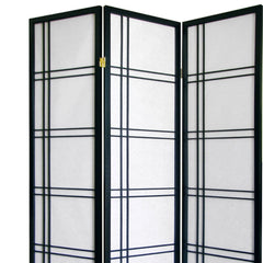 70" Tall 3-Panel Screen / Room Divider "Girard" with Black finish
