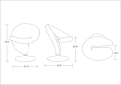 Swivel Lounge Chair in Cream