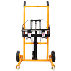 Manual Forklift Pallet Stakcer, Load Capacity 440 Lbs, Hydraulic Material Lift 35.5" Lift Height with Adjustable Forks and Fixed Legs Pallet Truck Dolly Stacker,4PCS Wheels. Yellow Color