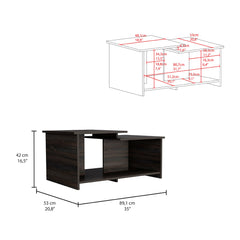 Wema 3 Coffee Table, Lower Open Shelf -Espresso