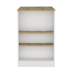 Portree Kitchen Island with 3-Side Shelves