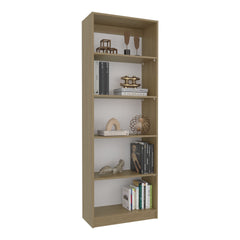 Home Four Shelves Bookcase With Multi-Tiered Storage, Natural Oak