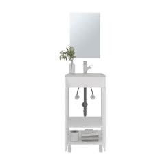 Brady Mirror Bathroom Cabinet, One Door, Two Shelves, White