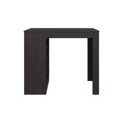 Greer Bar Table with 4 Storage Shelves, Compact Home Bar or Kitchen Furniture, Space-Saving Modern Design, Black