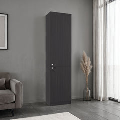 Home Tall Freestanding Bookcase with Double Doors and 5 Interior Storage Shelves, Vertical Storage Cabinet for Living Room, Office or Bedroom