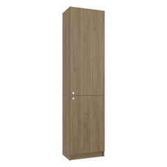 Home Tall Freestanding Bookcase with Double Doors and 5 Interior Storage Shelves, Vertical Storage Cabinet for Living Room, Office or Bedroom