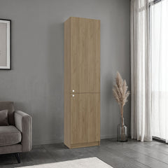 Home Tall Freestanding Bookcase with Double Doors and 5 Interior Storage Shelves, Vertical Storage Cabinet for Living Room, Office or Bedroom