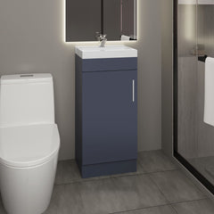 Madrid Floorstanding Bathroom Vanity with Resin Sink, Modern Look Storage Cabinet for Bathroom Organization