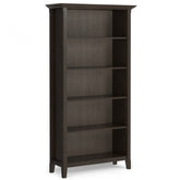 Amherst 36 inch Solid Wood 5 Shelf Bookcase in Hickory Brown