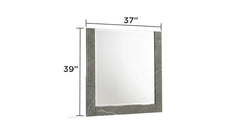 Elara Mirror – Two-Tone High-Gloss Marble & Lacquer Frame with Large Reflective Surface and Elegant Design- Gray(Includes Mirror Only) same as B009P309298 (CA inventory)