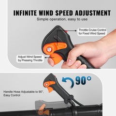 Backpack Leaf Blower, 52CC 2-Cycle Leaf Blower with 1.37L Fuel Tank, 480CFM Air Volume 175MPH Speed, Ideal for Lawn Care, Leaf Cleaning, and Snow Removal