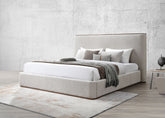 Orane Gray Fabric Queen Bed