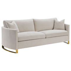 Ulrika Beige Upholstered Cushion Back Sofa