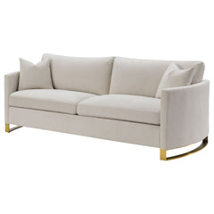 Ulrika Beige Upholstered Cushion Back Sofa