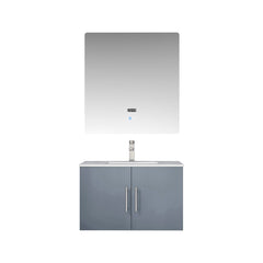 Dark Grey Bath Vanity 30 in. W x 22 in. D, Carrara Marble Top, Faucet Set, and 30 in. LED Mirror
