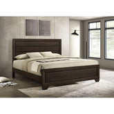 Villeparisis Dark Cocoa Eastern King Panel Bed