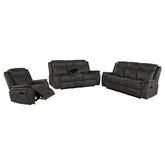 Franklin Charcoal 3-piece Upholstered Reclining Sofa Set