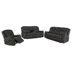 Franklin Charcoal 3-piece Upholstered Reclining Sofa Set