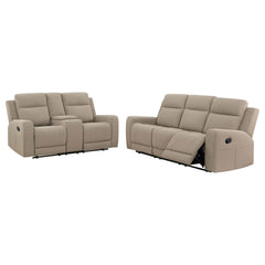 Slater Taupe 2-piece Upholstered Reclining Sofa Set