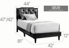 Elegant Twin Bed In Rich Cappuccino Finish