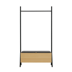 Open Hanging Closet in Light Oak