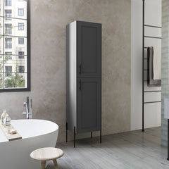 Linen Cabinet 70.8" H, with 1 Door and 4 Shelves, Matt Gray