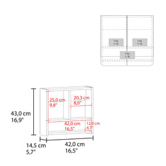 Medicine Cabinet, 2 Doors, 3 Shelves, 2 Mirrors, White