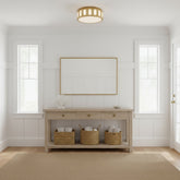 11.25-in Antiuqe Brass LED Flush Mount