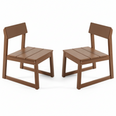 2-Pack Brown HDPE outdoor & garden backres Modernist Designt chairs