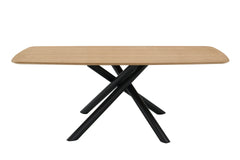 Lawton Natural & Black Finish Dining Table