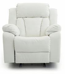 Elegant White Recliner With Padded Arms