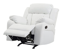 Elegant White Recliner With Padded Arms